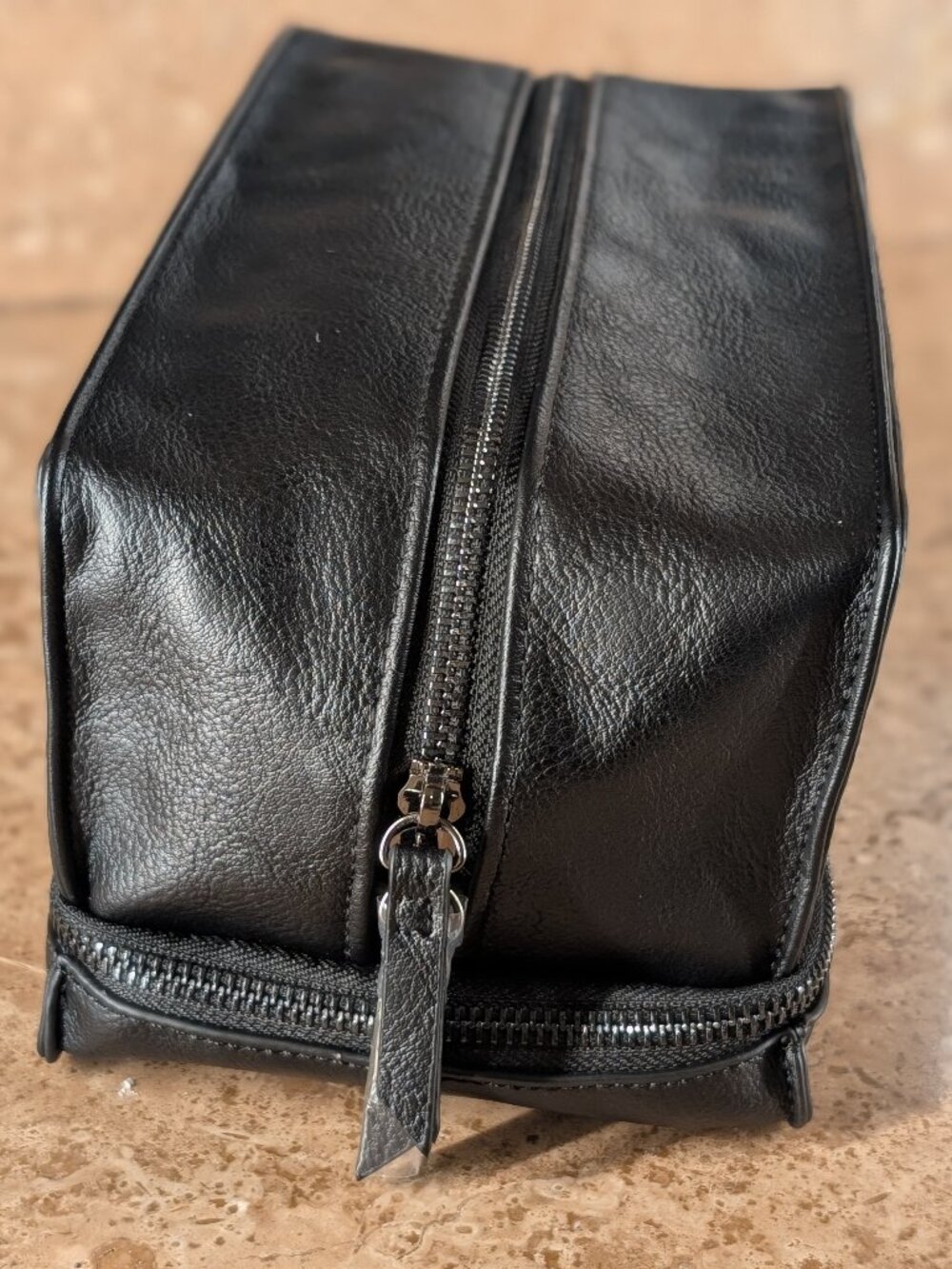 Men's Leather Toiletry Bag, Travel Dopp Kit, Shave Kit